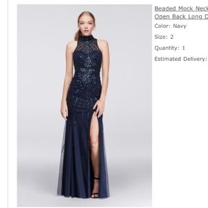 Navy jeweled PROM DRESS